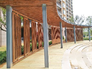 山東省威海市廊架木紋漆